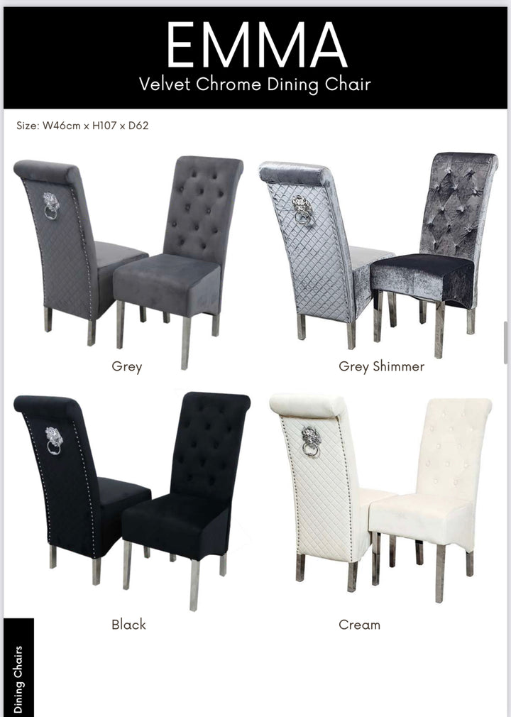 1.2 Black Louis Table 4 Chairs - Mirror4you