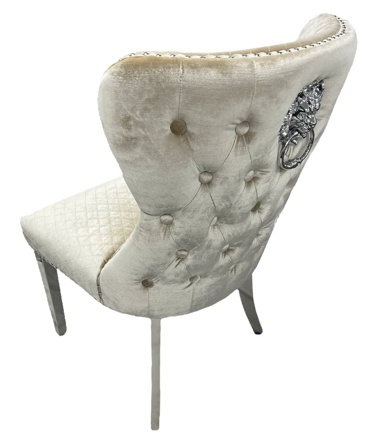1.3 Pandora Marble 4 Mink Chesterfield Chairs - Mirror4you