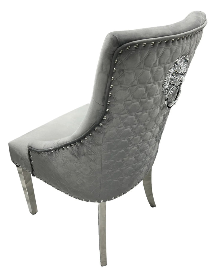 1.5 Grey Louis Marble 4 Roma Dark Grey Chairs