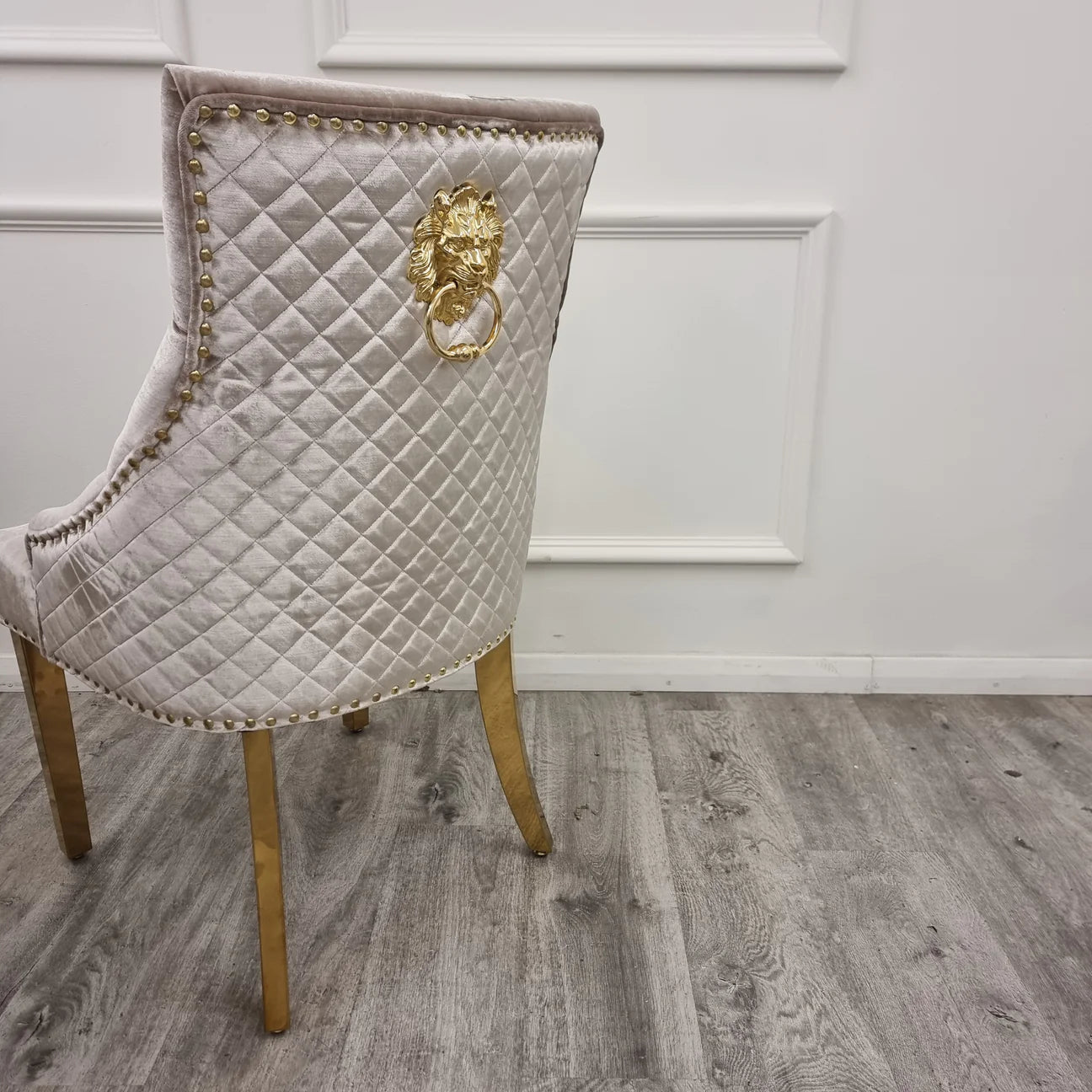 1.5 Pandora Gold Table 4 Beige Gold Chairs - Mirror4you