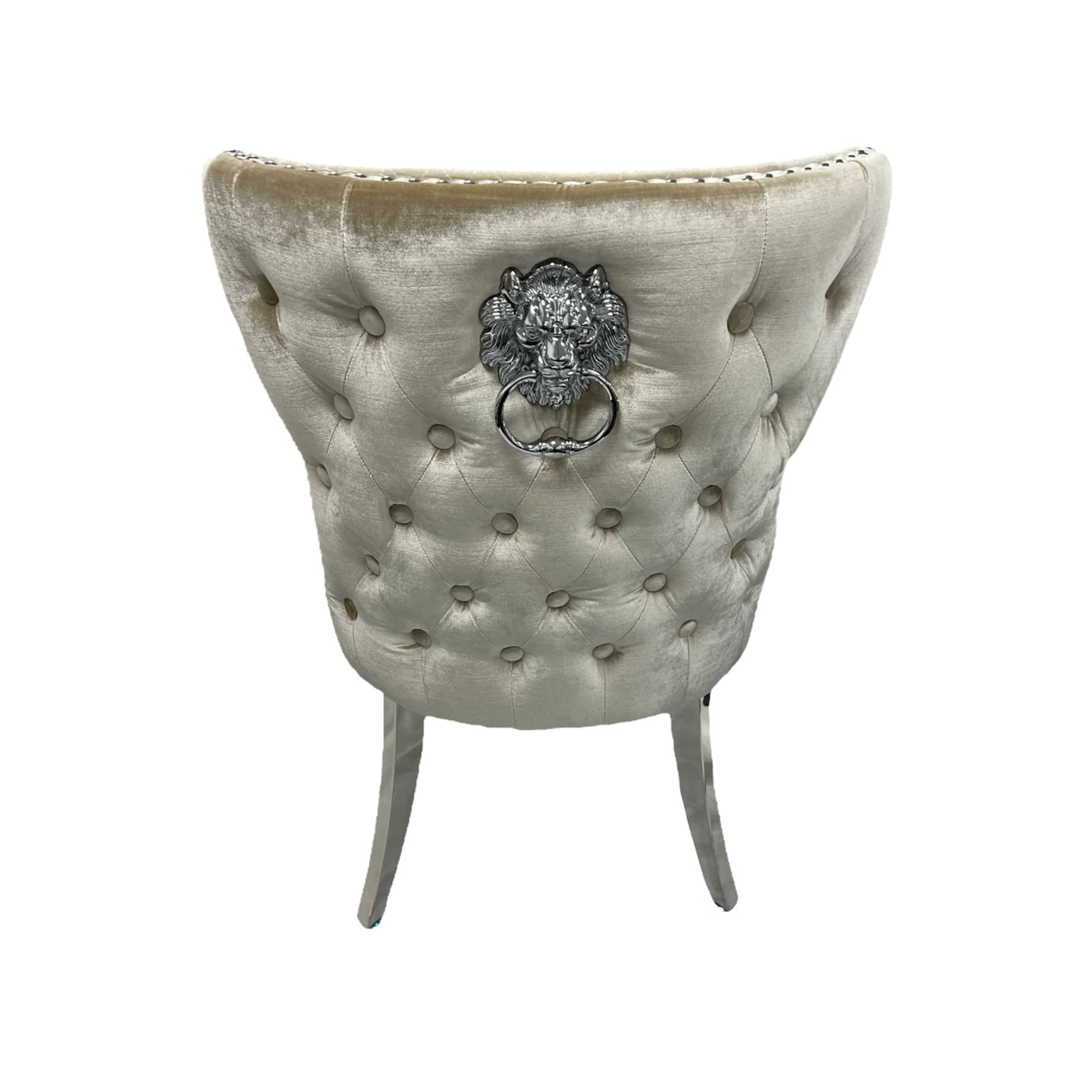 1.3 Pandora Marble 4 Mink Chesterfield Chairs - Mirror4you