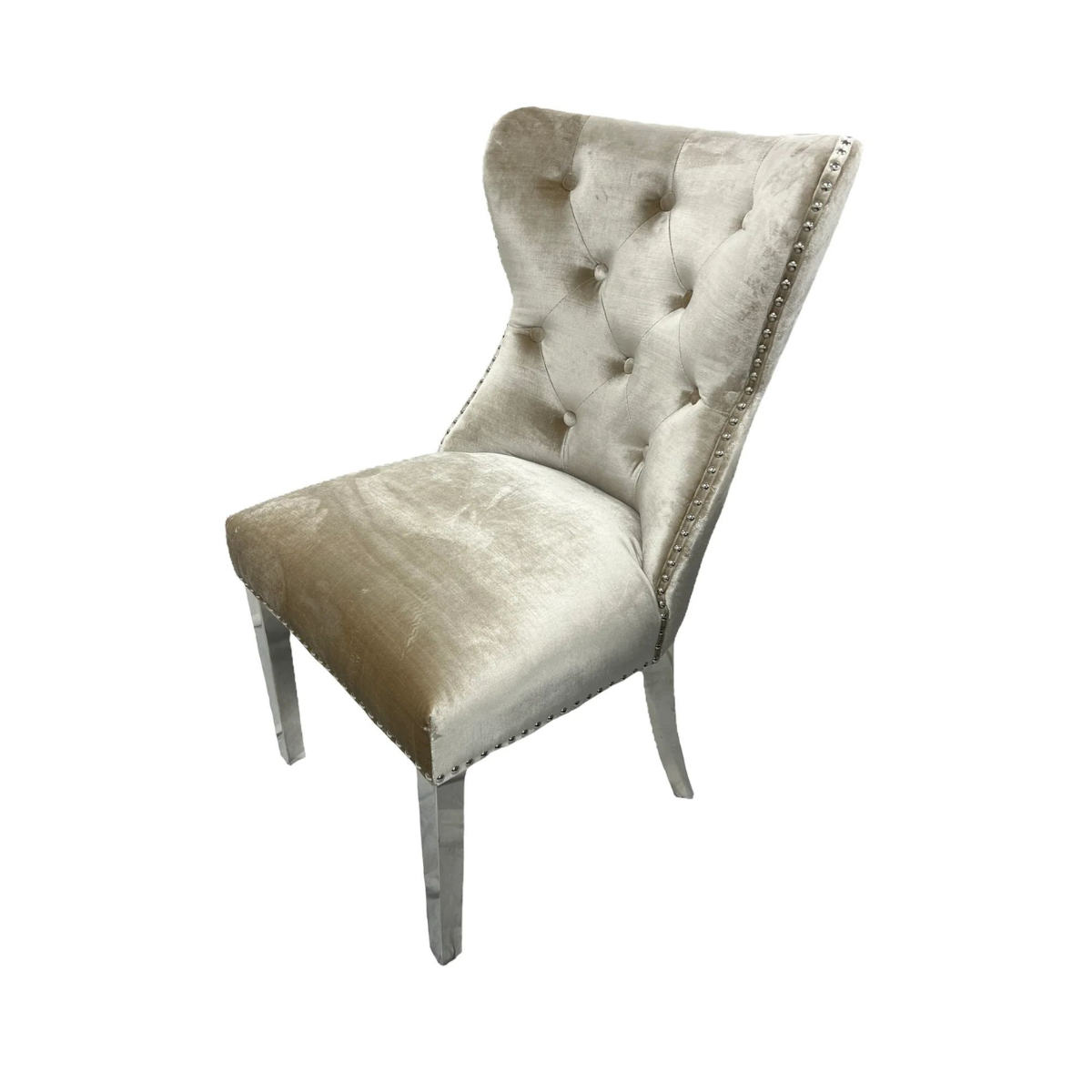 1.5 White Marble 4 Mink Chesterfield Chairs - Mirror4you