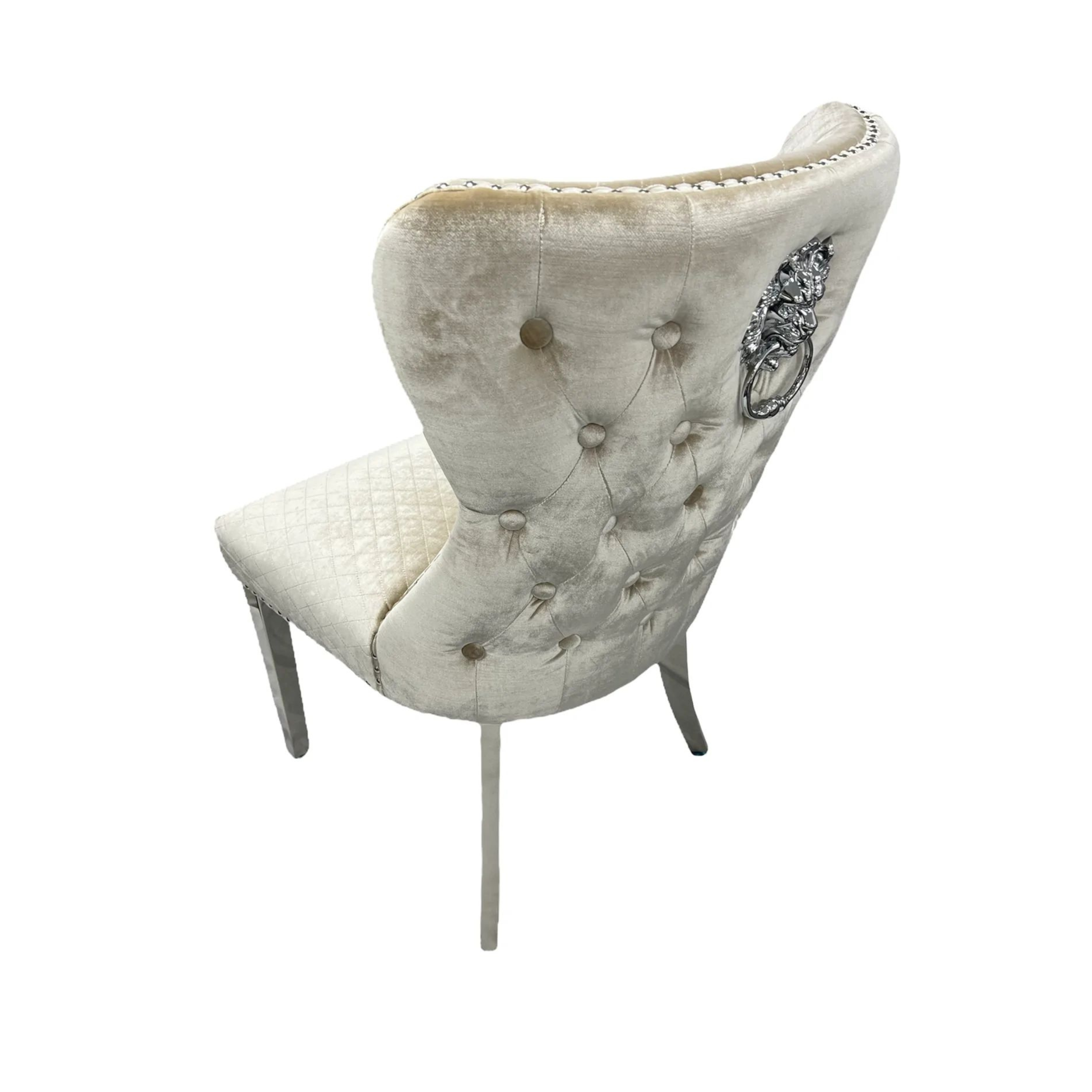 1.3 Pandora Marble 4 Mink Chesterfield Chairs - Mirror4you