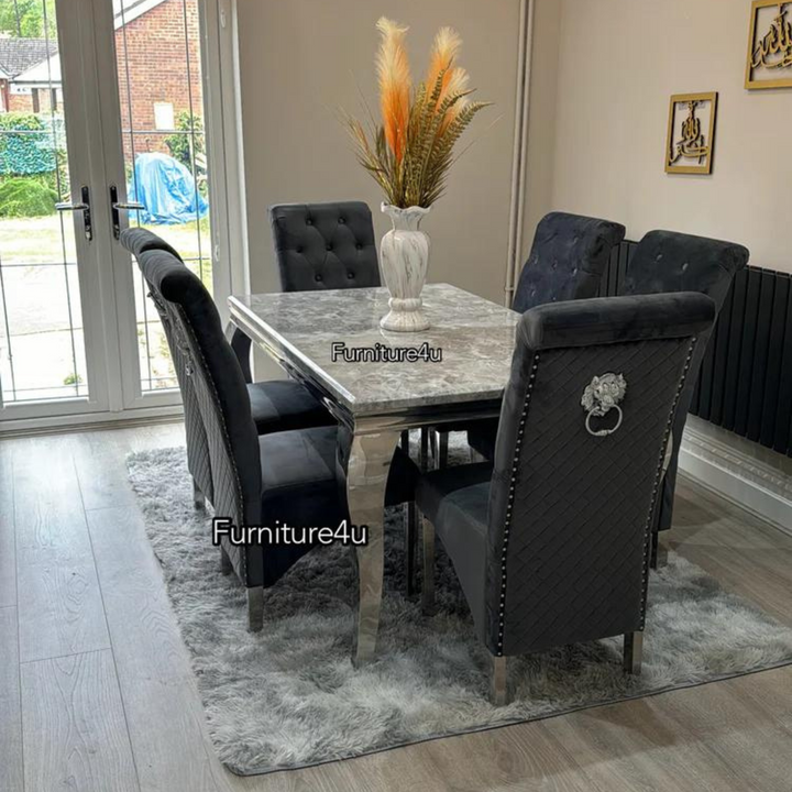 1.5 Grey 6 Tall Back Chairs - Mirror4you