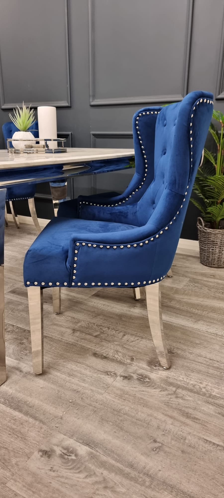 1.5 Megan promo Table with Blue Colour 4 Chair