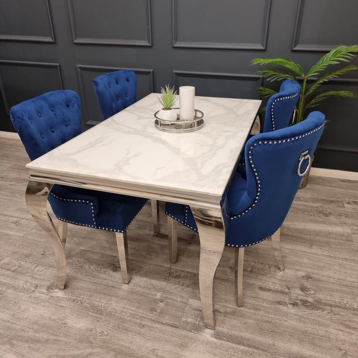 1.5 Megan promo Table with Blue Colour 4 Chair