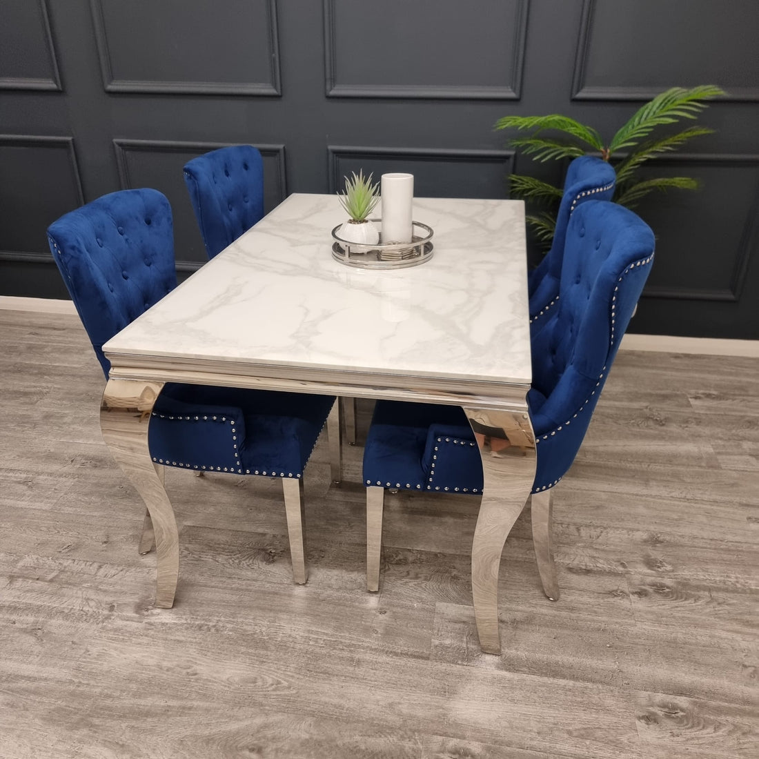 1.5 Megan promo Table with Blue Colour 4 Chair