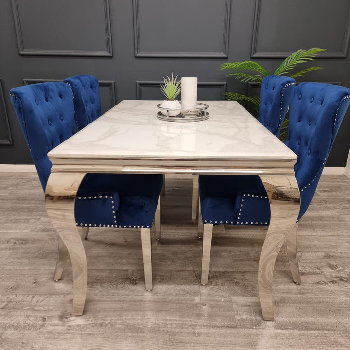 1.5 Megan promo Table with Blue Colour 4 Chair