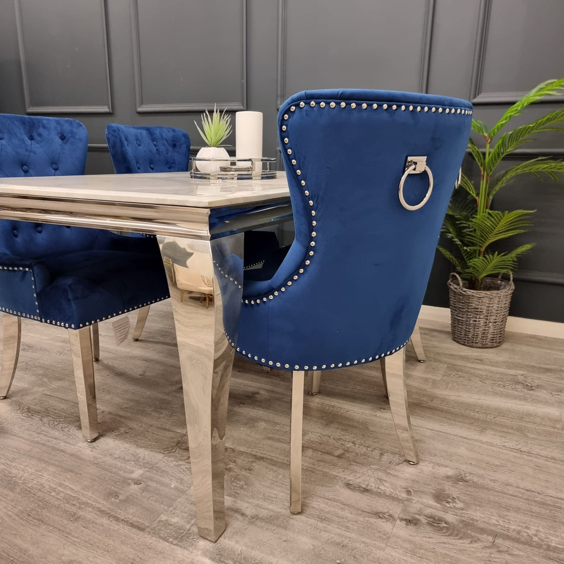 1.5 Megan promo Table with Blue Colour 4 Chair