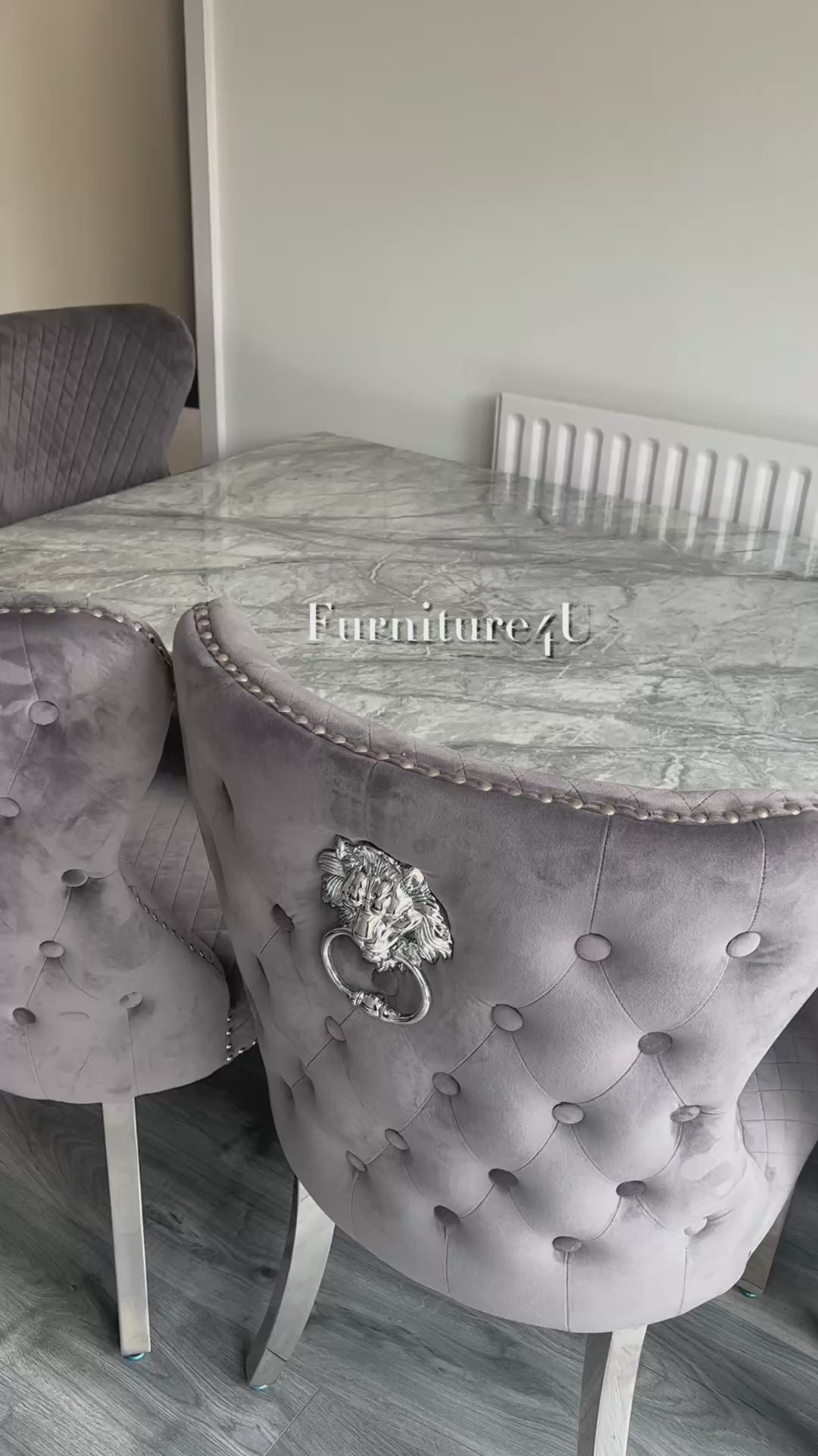 1.5 Grey Louis 4 Chesterfield Dark Grey Chairs