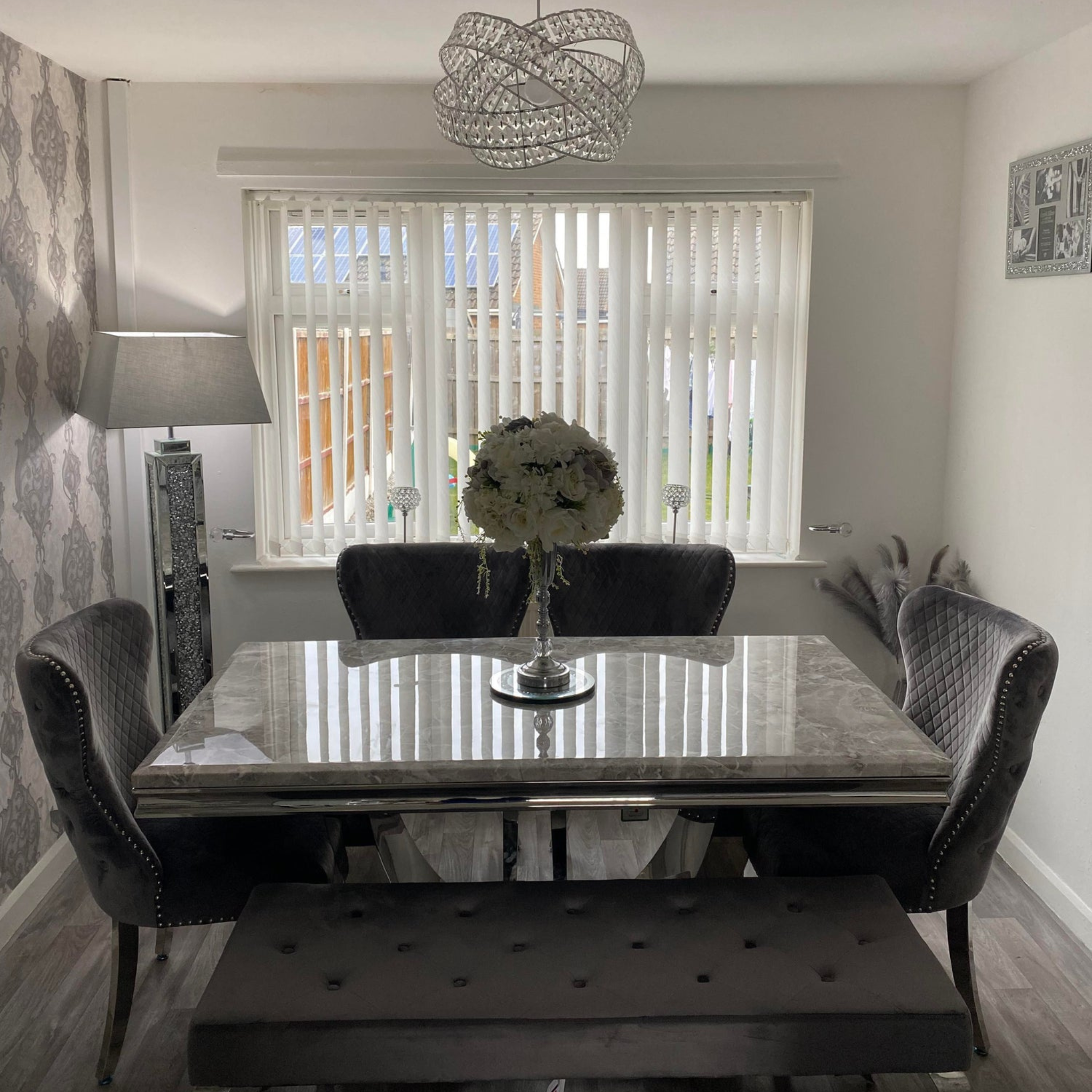 1.6 Arial with 4 Chesterfield Chairs & Bench - Mirror4you