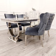 1.5 Chelsea Table Grey with 4 Chairs - Mirror4you