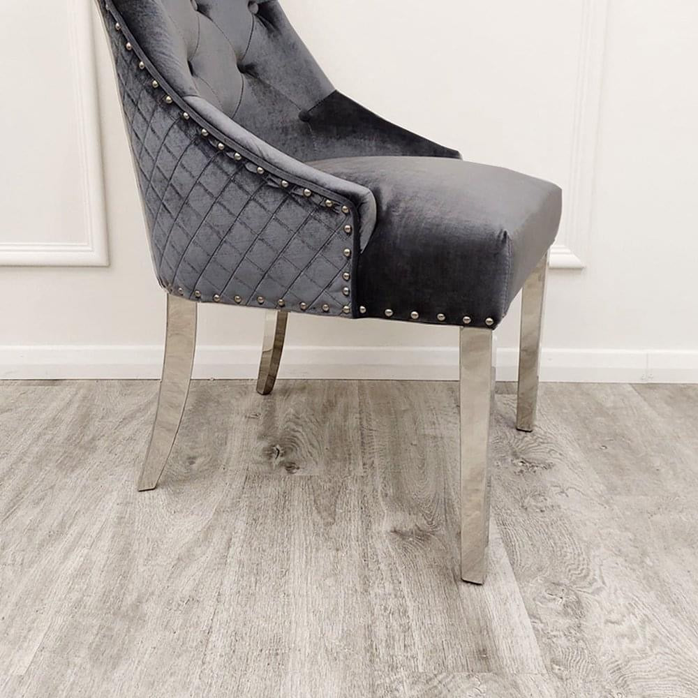 1.8 Meter Table with 6 Grey shimmer chairs - Mirror4you