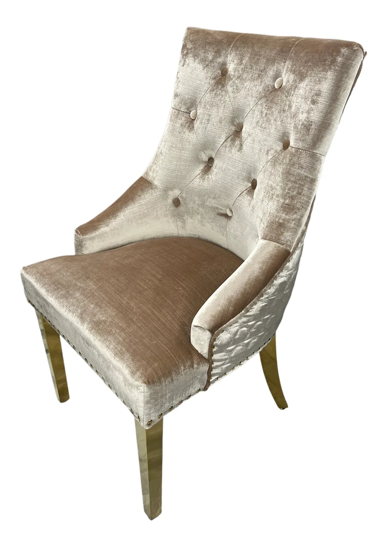 Gold Louis Table with 4 chairs available in black, grey and mink (add in notes colour of chair) - Mirror4you